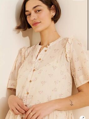 NWT Free People Bella Mae Midi Dress Boho Floral Prairie Cottagecore DusterFlowy